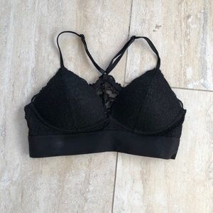 PINK VS Lightly Lined Black Lacy Bra